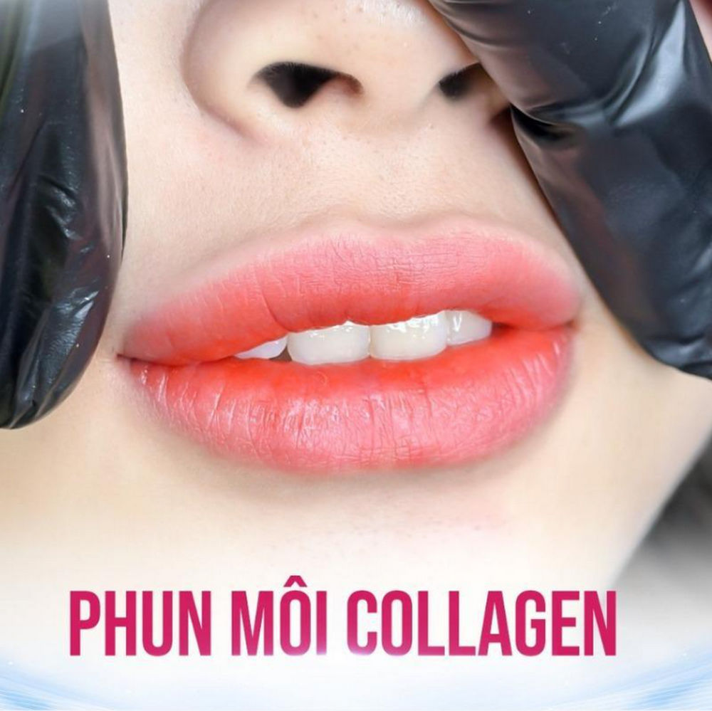 Phun môi Collagen là công nghệ phun xăm tiên tiến, hiện đại giúp tạo đôi môi căng mướt, mịn màng
