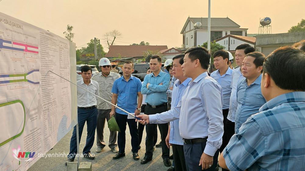Bí thư Tỉnh uỷ Thái Thanh Quý cùng đoàn công tác đã đến thực địa dự án đường giao thông nối Vinh – Cửa Lò (giai đoạn 2)
