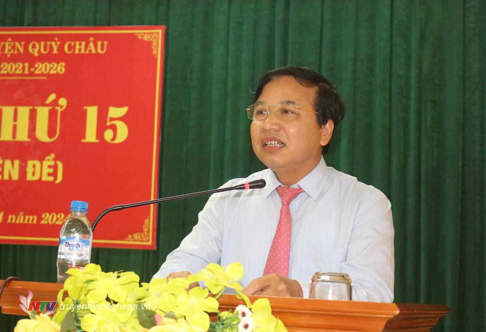 Đồng chí Nguyễn Như Khôi - Phó Chủ tịch HĐND tỉnh phát biểu chỉ đạo kỳ họp.