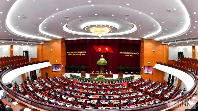 Quang cảnh Hội nghị lần thứ 11 Ban Chấp hành Trung ương Đảng khóa XIII. 