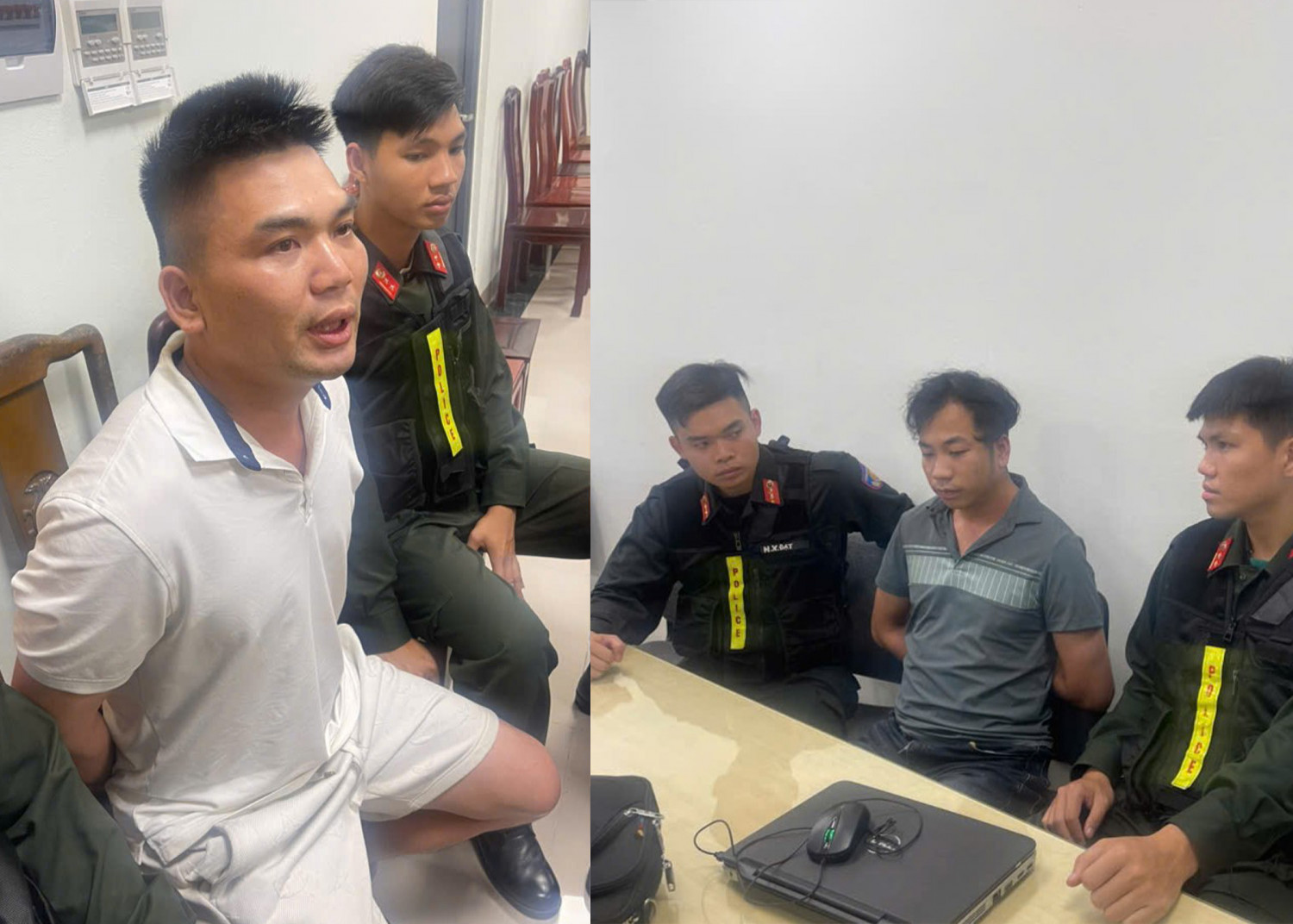 Các đối tượng bị lực lượng chức năng bắt giữ. Ảnh: Công an tỉnh Quảng Ninh.