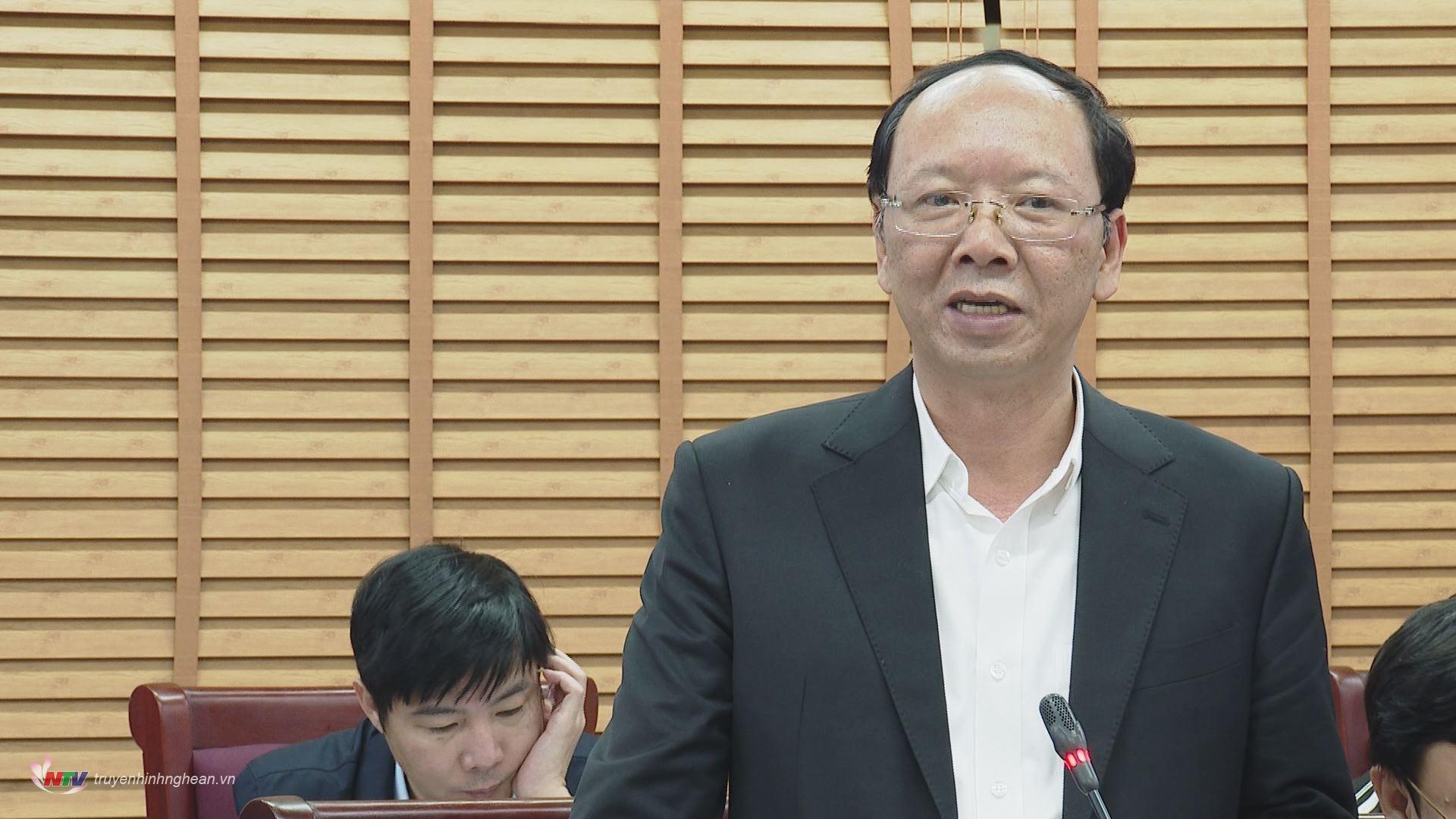 Đồng chí Bùi Thanh An - Ủy viên Ban Thường vụ Tỉnh ủy, Phó Chủ tịch Thường trực UBND tỉnh kết luận tại buổi làm việc. 