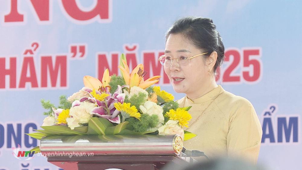 Đồng chí Lê Thị Hoài Chung – Giám đốc Sở Y tế Nghệ An, Ủy viên Thường trực Ban Chỉ đạo an toàn thực phẩm tỉnh phát động Tháng hành động Vì an toàn thực phẩm năm 2025.