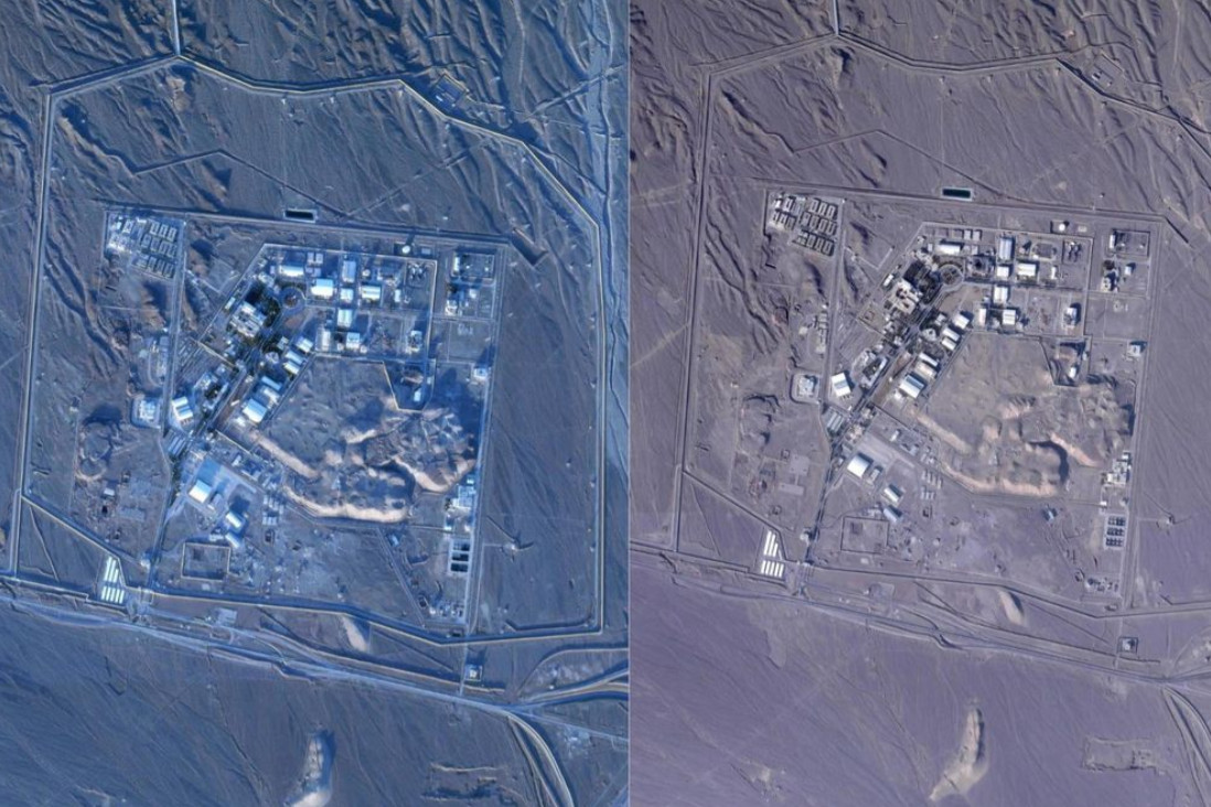 Hình ảnh vệ tinh khu vực làm giàu uranium Natanz của Iran vào ngày 28/1/2026 (bên trái) và hình ảnh vệ tinh khu vực làm giàu uranium Natanz vào ngày 3/12/2025. Ảnh: Planet Labs PBC