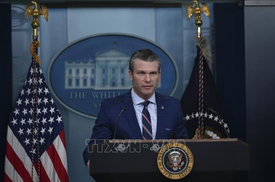 Bộ trưởng Chiến tranh Mỹ Pete Hegseth. Ảnh: AA/TTXVN
