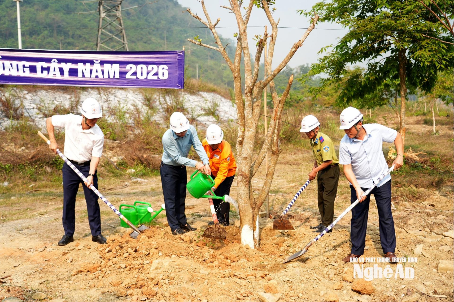 Hàng năm, Công ty Thuỷ điện Bản Vẽ thường xuyên tổ chức trồng cây để tạo vành đai xanh, chống xói mòn đất