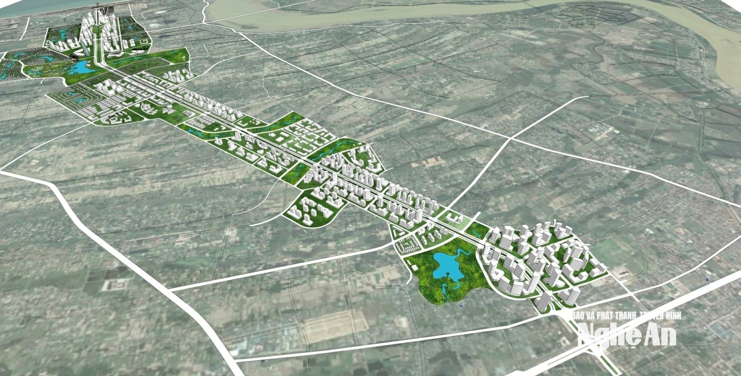 Quy hoạch cũ hai bên đại lộ Vinh - Cửa Lò. Ảnh: Trân Châu