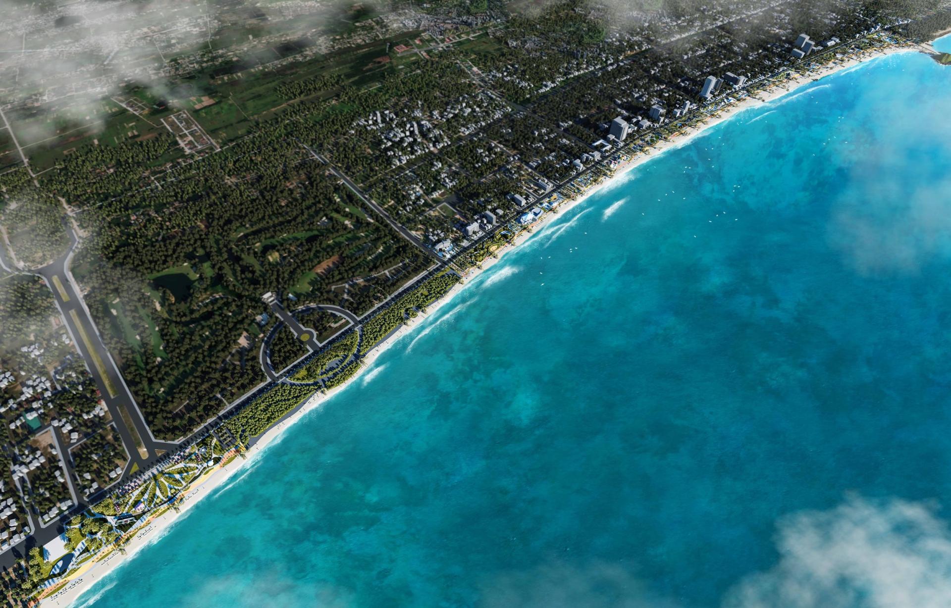 Phối cảnh tổng thể Quy hoạch chi tiết xây dựng tỷ lệ 1/500 Khu lâm viên phía Đông đường Bình Minh, phường Cửa Lò. Ảnh: CSCC