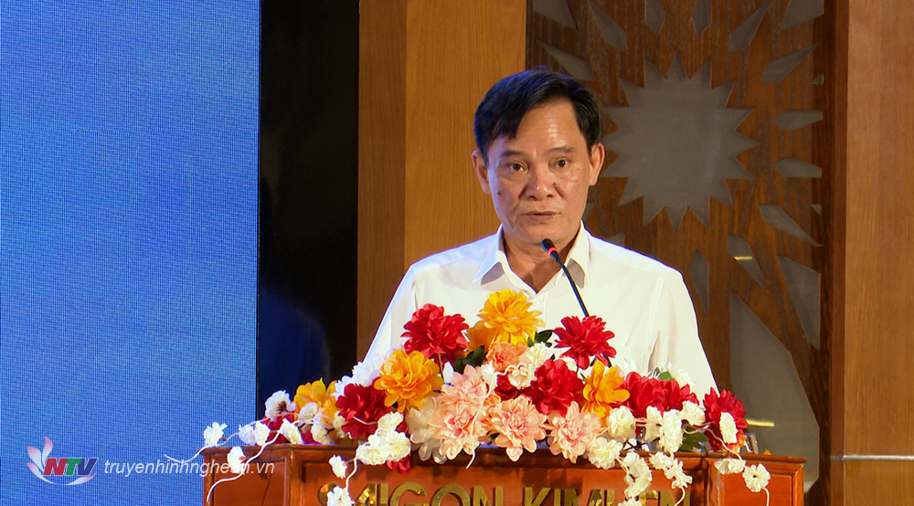 Đồng chí Trần Quốc Thành - Giám đốc Sở Khoa học và Công nghệ Nghệ An phát biểu tại hội thảo.