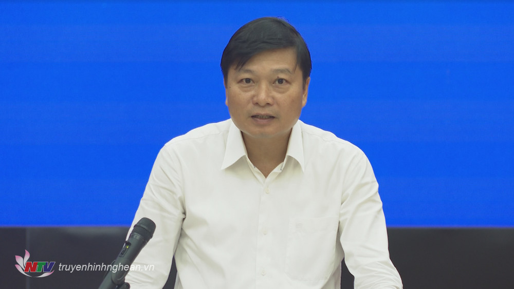 Đồng chí Lê Hồng Vinh - Ủy viên Ban Thường vụ Tỉnh ủy, Phó Chủ tịch Thường trực UBND tỉnh phát biểu kết luận hội nghị.