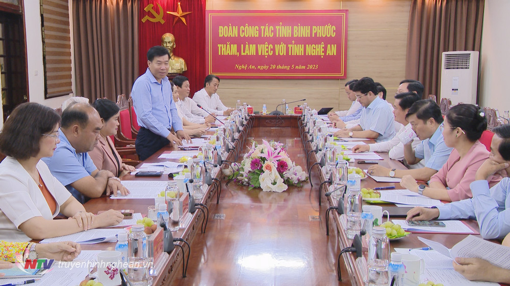 Đoàn công tác tỉnh Bình Phước thăm và làm việc với tỉnh Nghệ An  