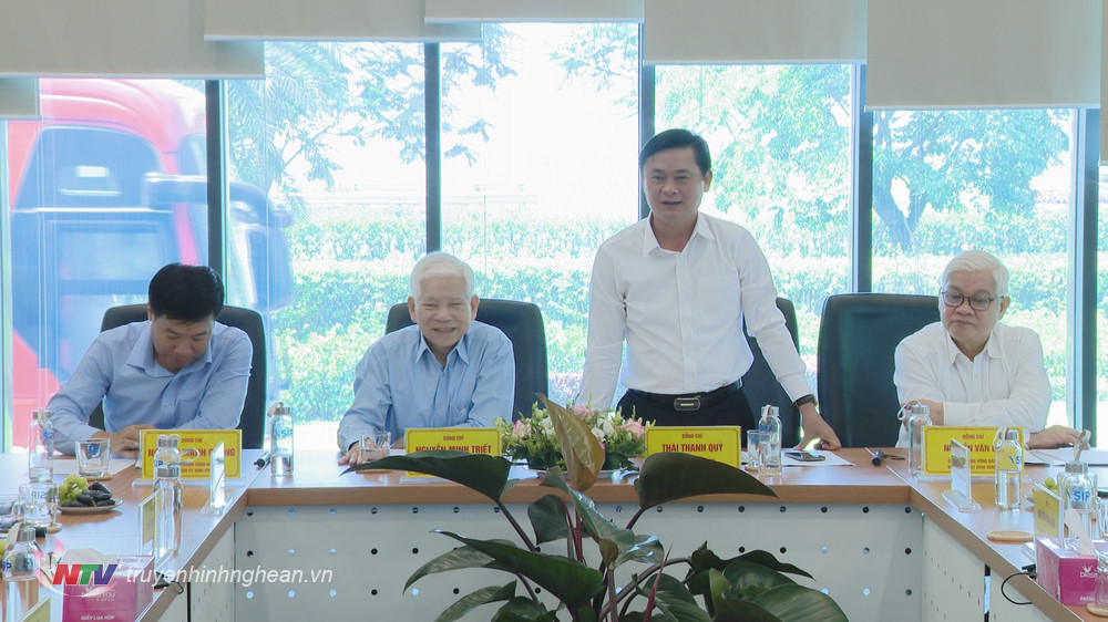 Bí thư Tỉnh ủy Nghệ An Thái Thanh Quý phát biểu tại chuyến thăm VSIP Nghệ An.