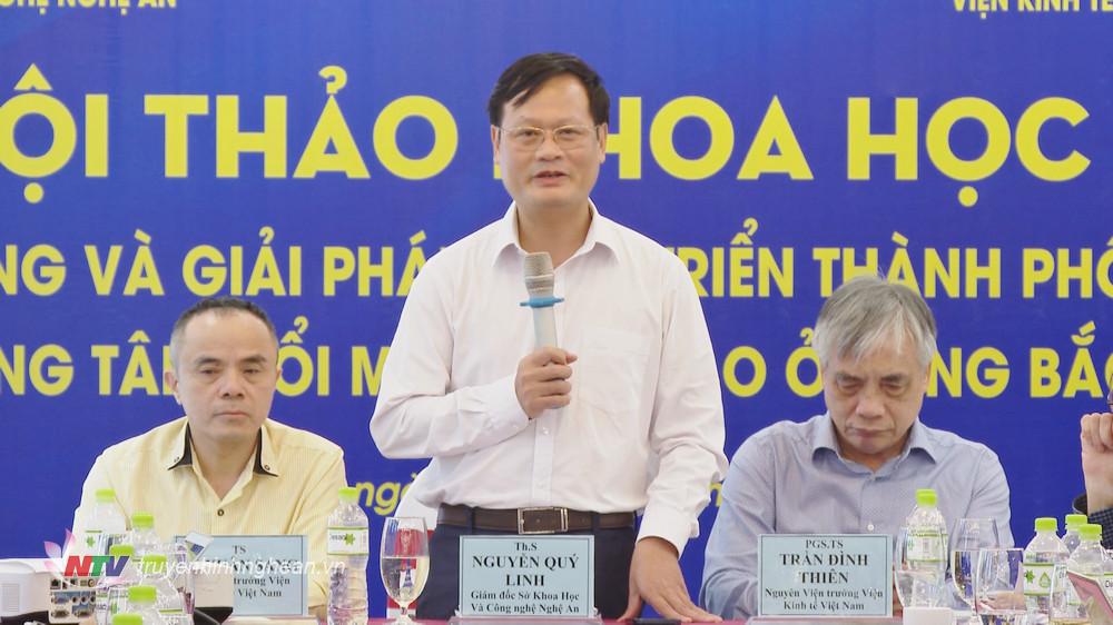 Giám đốc Sở Khoa học - Công nghệ Nguyễn Quý Linh phát biểu kết luận hội thảo.