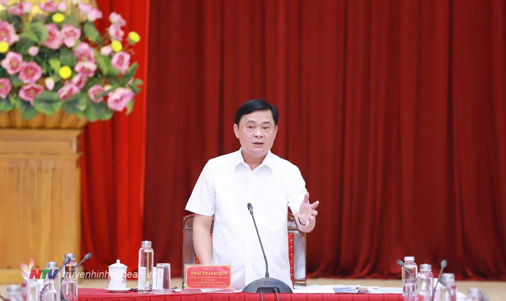 Bí thư Tỉnh ủy Thái Thanh Quý phát biểu kết luận phiên họp.
