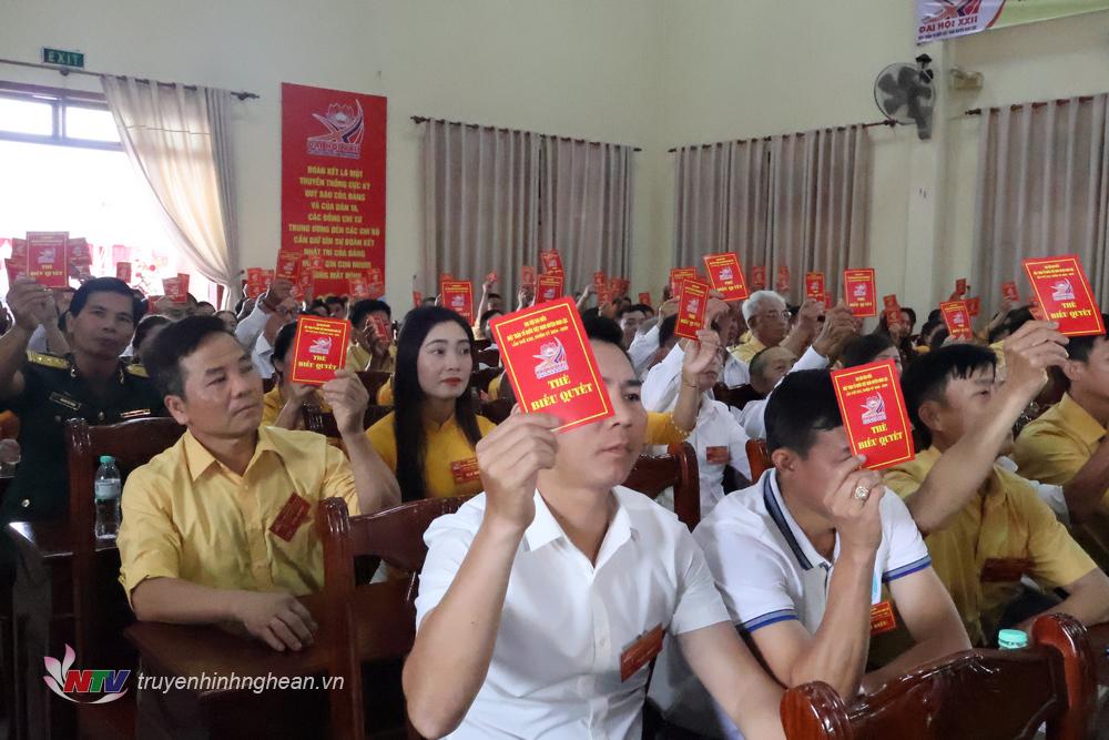 Các đại biểu hiệp thương dân chủ cử 67 vị tham gia Ủy ban MTTQ huyện Nghi Lộc khóa XXII, nhiệm kỳ 2024 - 2029.