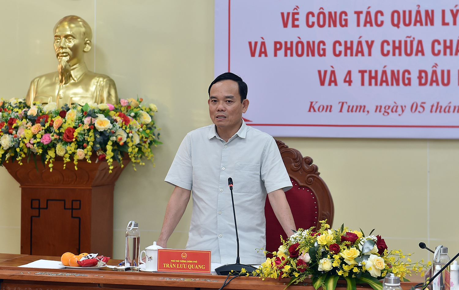 Phó Thủ tướng Trần Lưu Quang phát biểu kết luận hội nghị. Ảnh: VGP