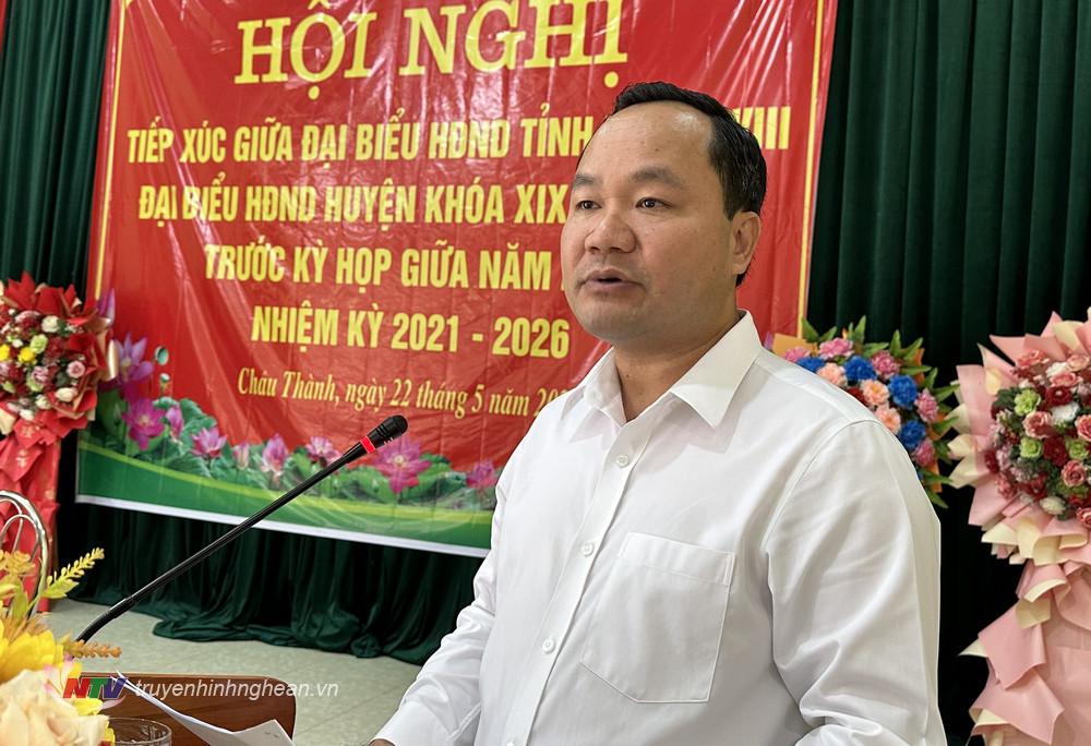 Đại biểu Hoàng Quốc Việt - Giám đốc Sở TNMT phát biểu tại hội nghị.