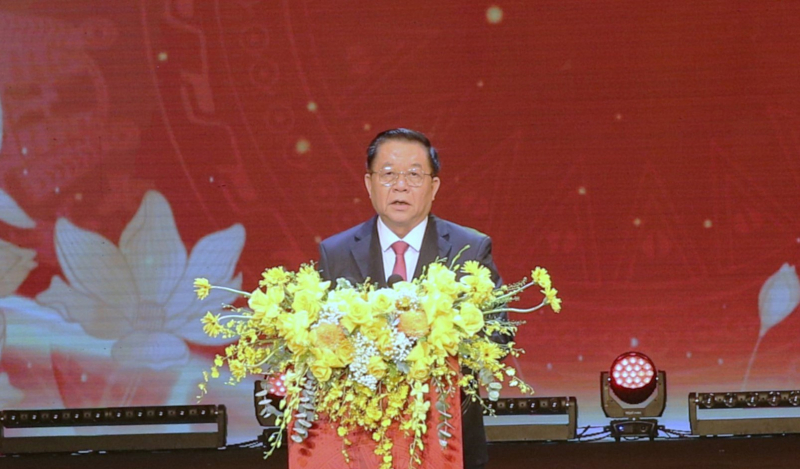 Trưởng Ban Tuyên giáo và Dân vận Trung ương Nguyễn Trọng Nghĩa phát biểu tại buổi lễ.