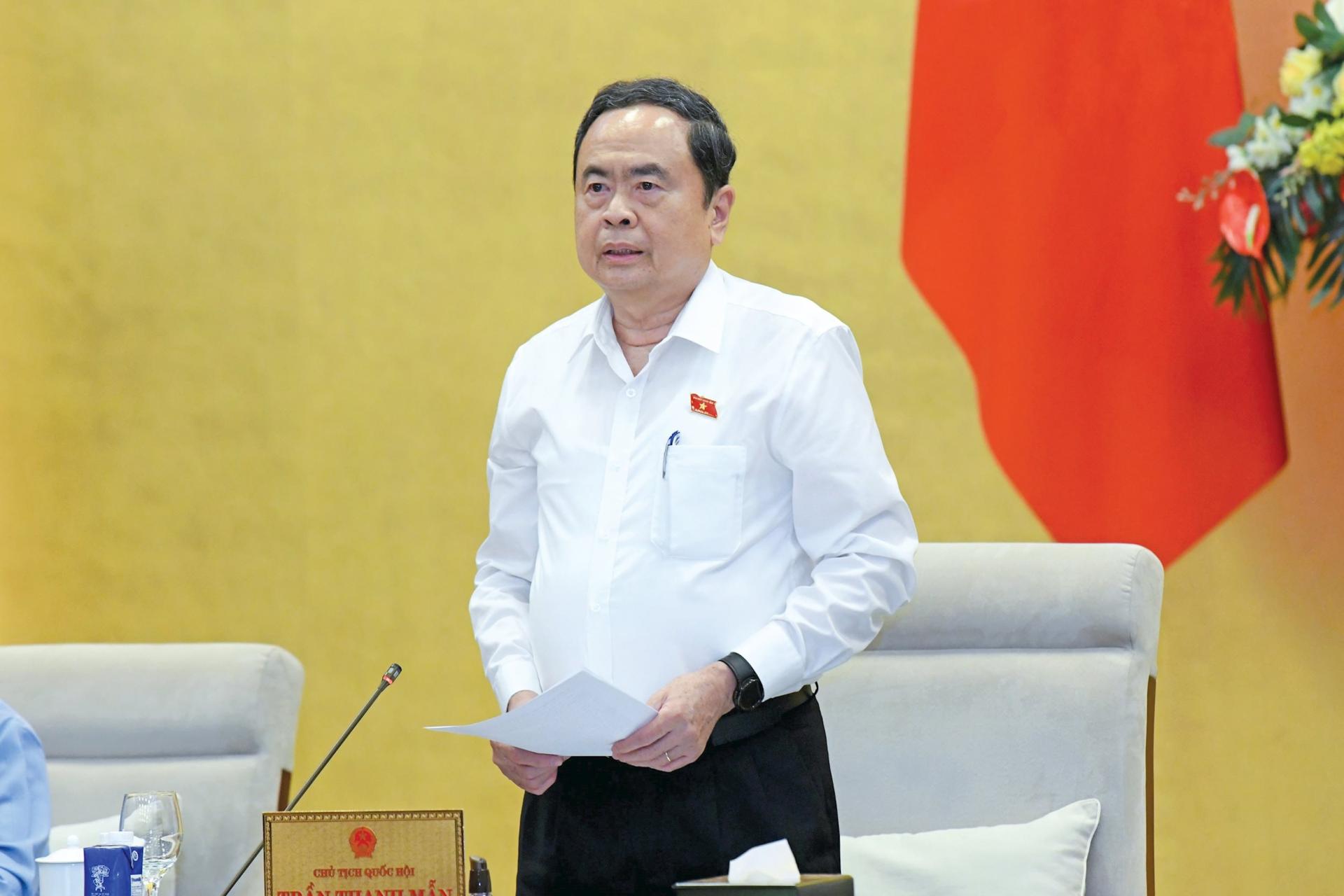 Chủ tịch Quốc hội Trần Thanh Mẫn phát biểu. Ảnh: Lâm Hiển