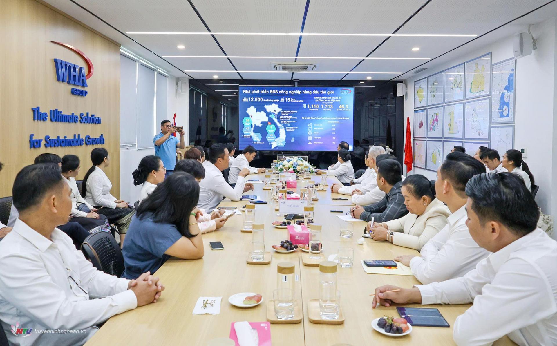 Đoàn đại biểu cấp cao Thủ đô Viêng Chăn thăm Khu công nghiệp WHA Industrial Zone 1 Nghệ An.