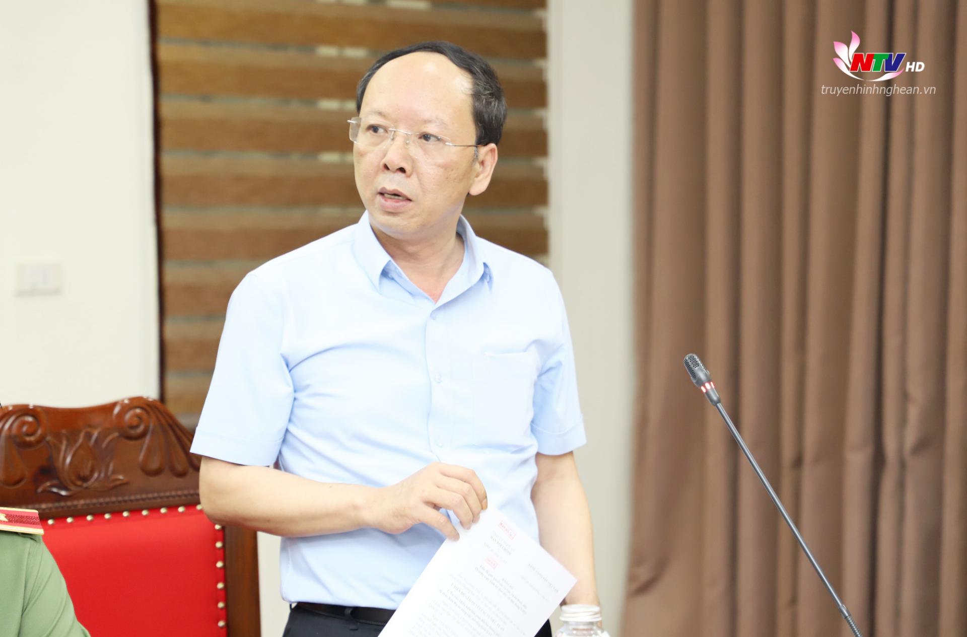 Đồng chí Bùi Thanh An - Uỷ viên BTV Tỉnh uỷ, Phó Chủ tịch Thường trực UBND tỉnh phát biểu tại hội nghị.