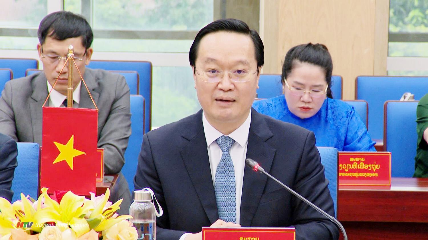 Bí thư Tỉnh uỷ Nghệ An Nguyễn Đức Trung phát biểu tại buổi làm việc.