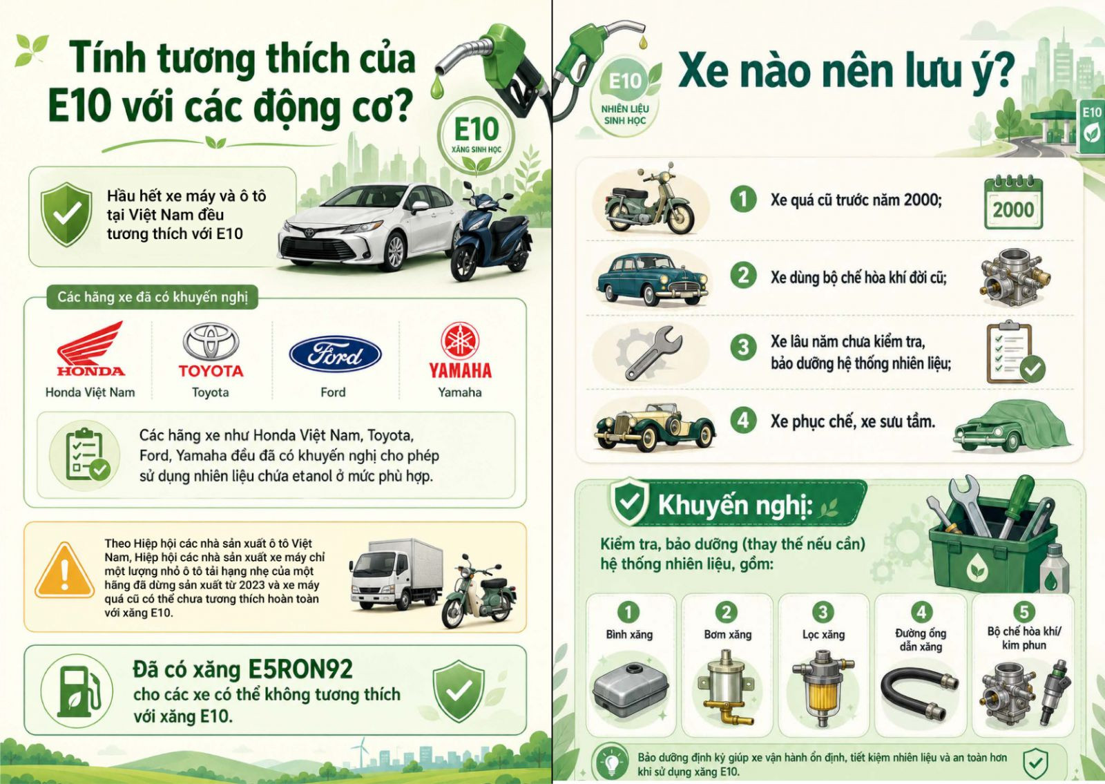 Loạt lưu ý của Bộ Công Thương được nêu rõ trong Cẩm nang xăng sinh học E10 vừa phát hành. Ảnh: MOIT