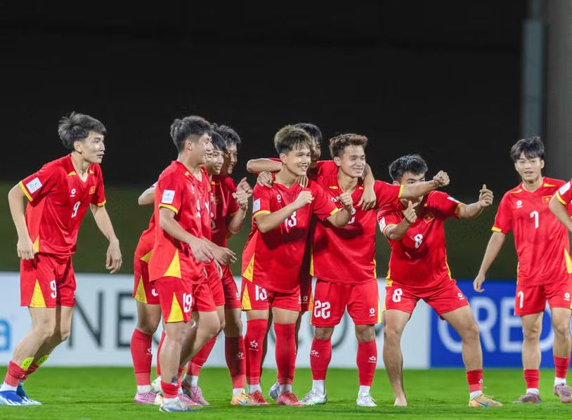 
U17 Việt Nam vào tứ kết U17 châu Á và giành vé dự World Cup. (Nguồn: VFF)
