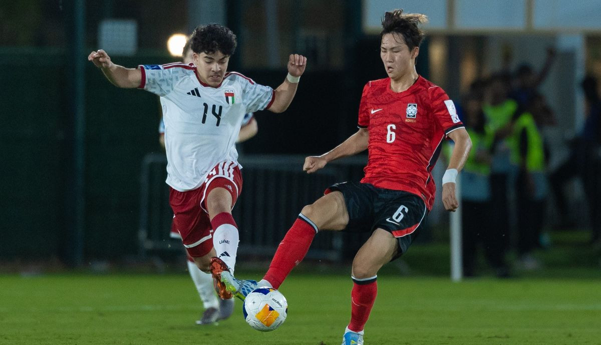 U17 Hàn Quốc (áo đỏ) rất mạnh. Ảnh: AFC