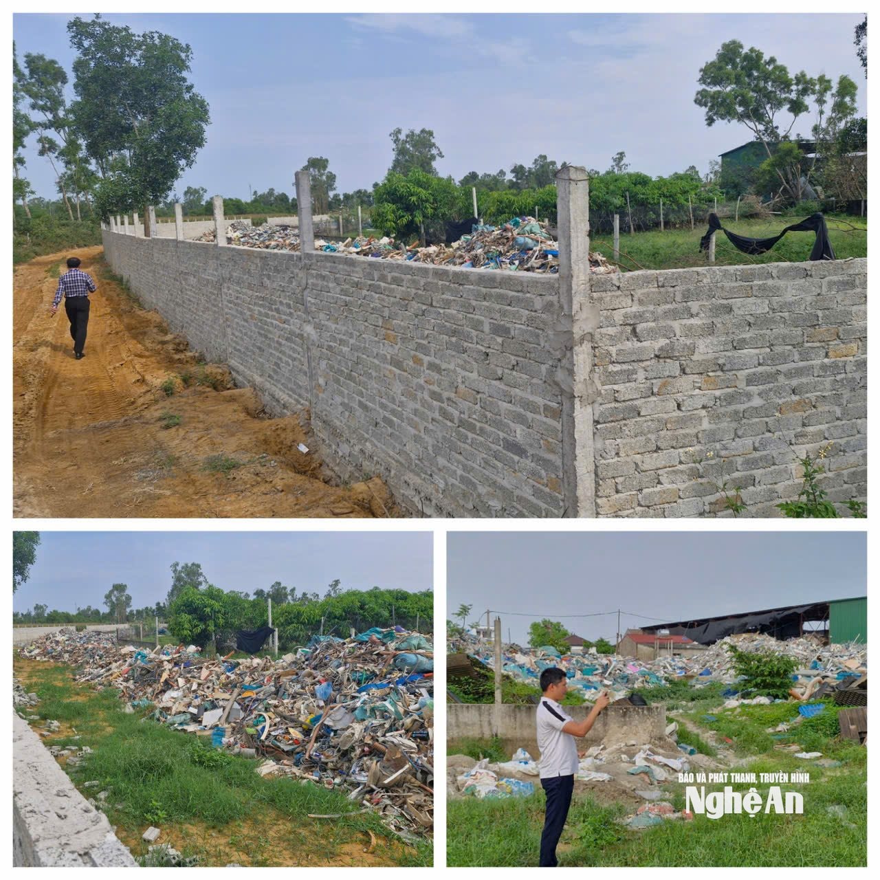 Tại bãi này có dấu hiệu vi phạm như chiếm đất do địa phương quản lý, xây dựng tường rào trái phép. Ảnh: Tiến Đông