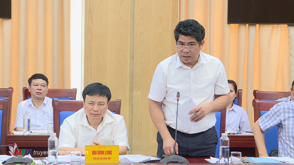 Trưởng Ban Dân tộc Tỉnh uỷ Vi Văn Sơn phát biểu tại buổi làm việc.