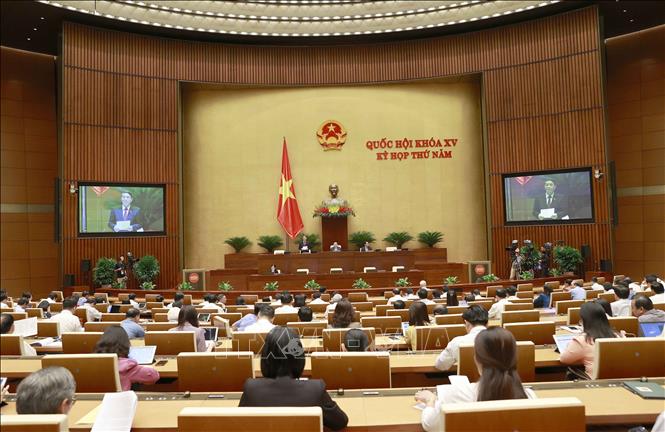 Phó Chủ tịch Quốc hội Nguyễn Đức Hải phát biểu điều hành phiên họp. Ảnh: Doãn Tấn/TTXVN