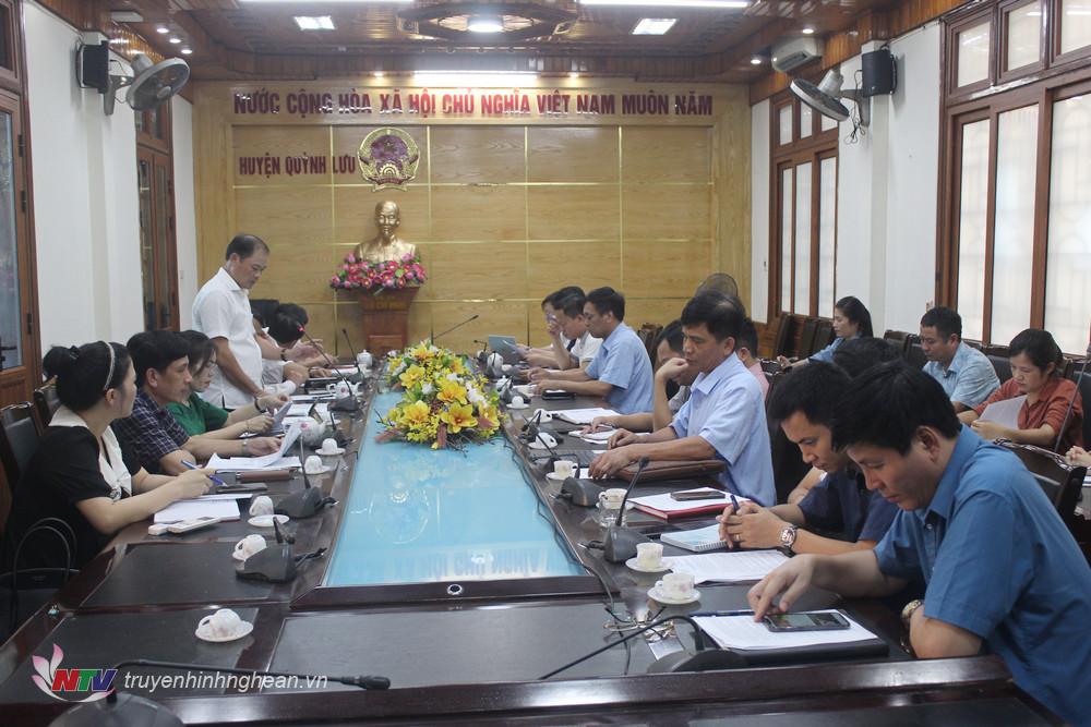 Toàn cảnh buổi làm việc tại UBND huyện Quỳnh Lưu