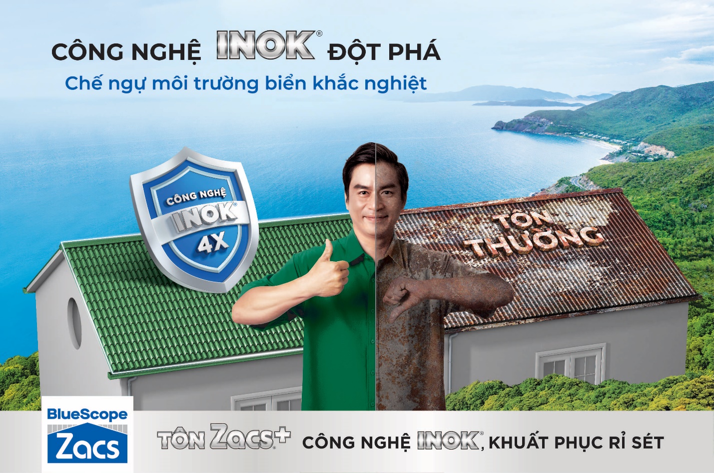 Tôn Zacs® Công Nghệ INOK® Khuất Phục Rỉ Sét