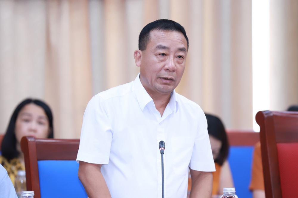 Phó Chủ tịch UBND tỉnh Nguyễn Văn Đệ phát biểu tại cuộc làm việc. Ảnh: Báo Nghệ An