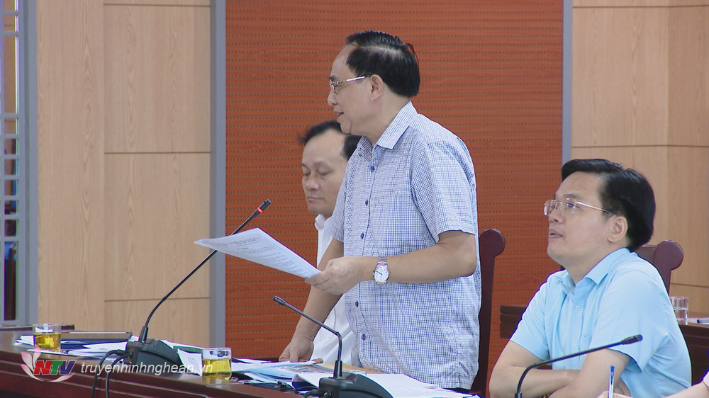 Giám đốc Sở LĐ-TB&XH Đoàn Hồng Vũ phát biểu tại cuộc làm việc.