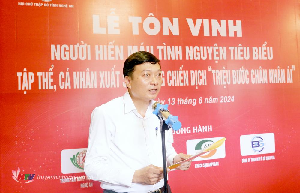 Phó Chủ tịch Thường trực UBND tỉnh Lê Hồng Vinh phát biểu tại buổi lễ.