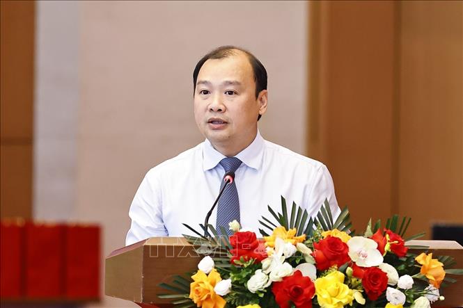 Thứ trưởng Thường trực Bộ Văn hóa, Thể thao và Du lịch Lê Hải Bình phát biểu. Ả