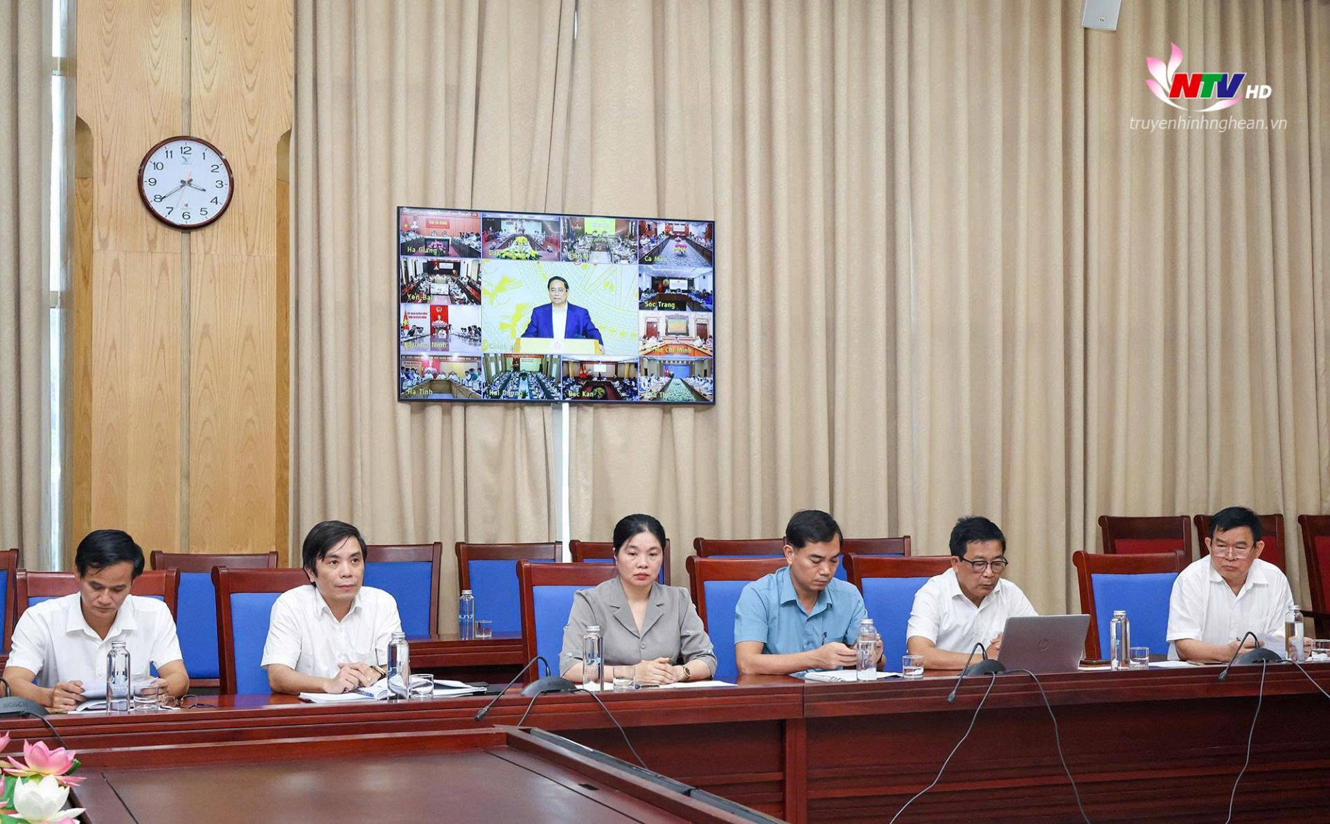 Các đại biểu dự hội nghị tại điểm cầu Nghệ An.