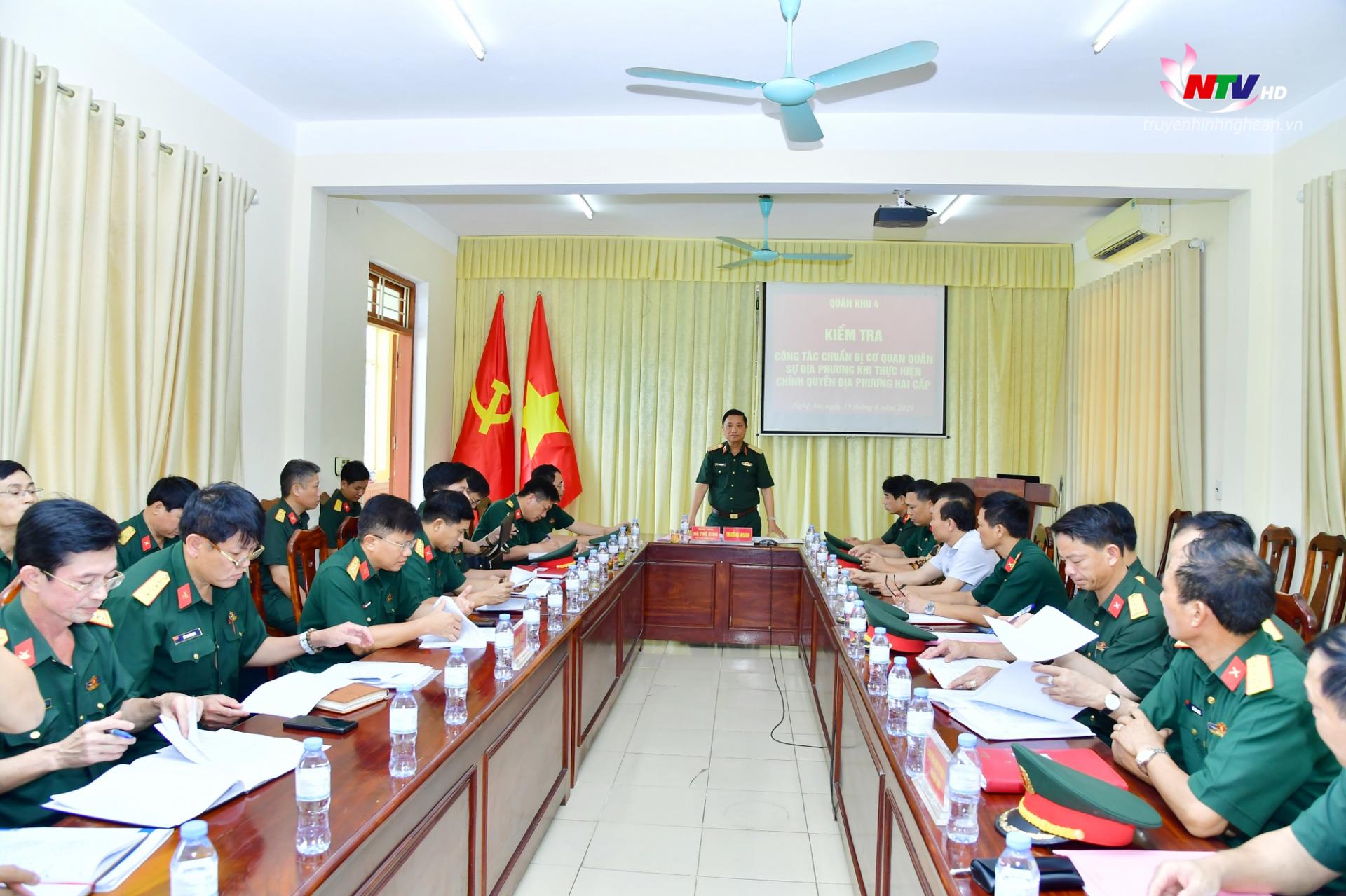 Toàn cảnh buổi làm việc tại Ban Chỉ huy phòng thủ khu vực 1 – Vạn An.