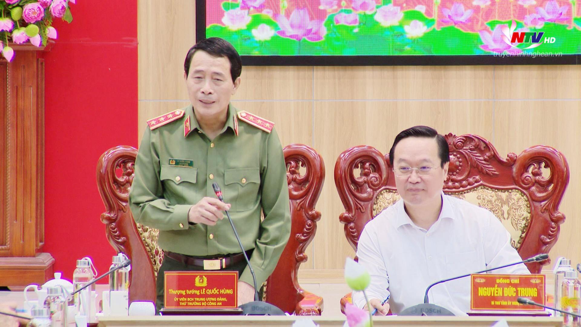 Thượng tướng Lê Quốc Hùng - Thứ trưởng Bộ Công an phát biểu kết luận hội nghị.