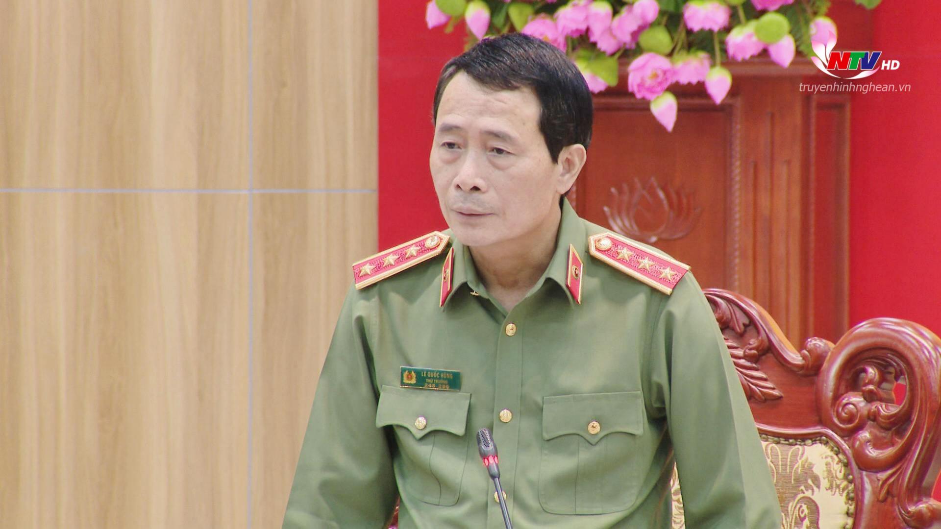 Thượng tướng Lê Quốc Hùng - Thứ trưởng Bộ Công an phát biểu kết luận hội nghị.