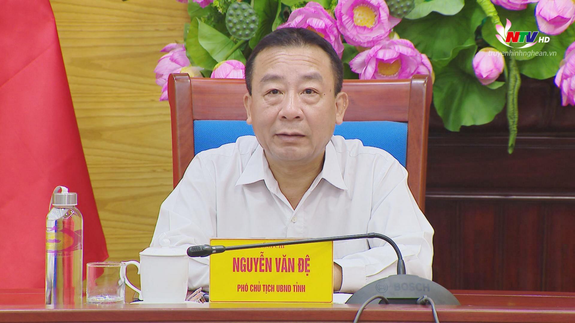 Đồng chí Nguyễn Văn Đệ - Phó Chủ tịch UBND tỉnh chủ trì hội nghị tại điểm cầu Nghệ An.