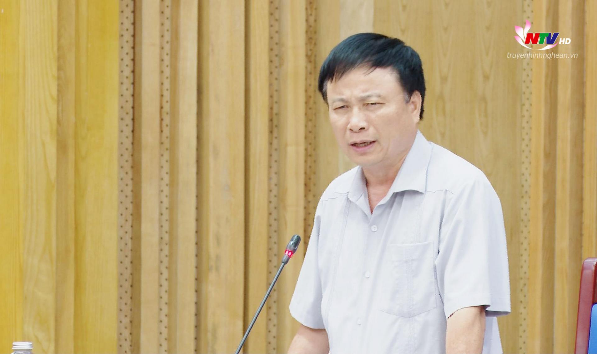 Phó Chủ tịch UBND tỉnh Bùi Đình Long phát biểu tại cuộc họp.