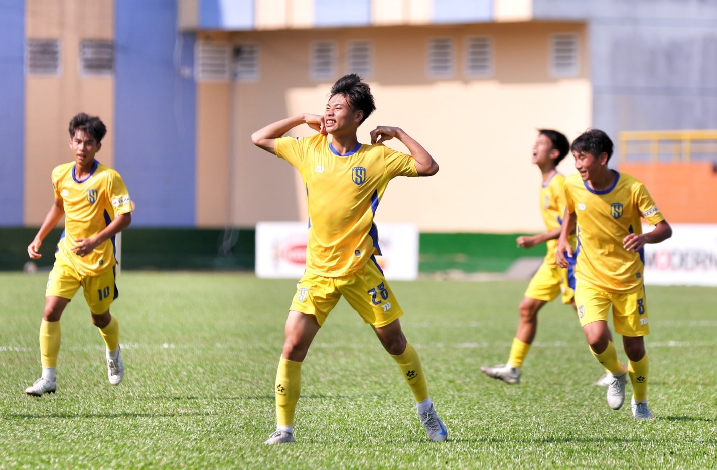 Trương Văn Tài là cầu thủ ghi nhiều bàn thắng nhất tại Giải U15 Quốc gia 2026. Ảnh: Đức Anh