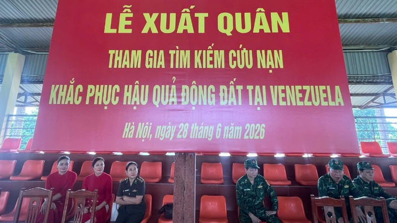 Lễ xuất quân lên đường hỗ trợ khắc phục thảm họa động đất tại Venezuela.