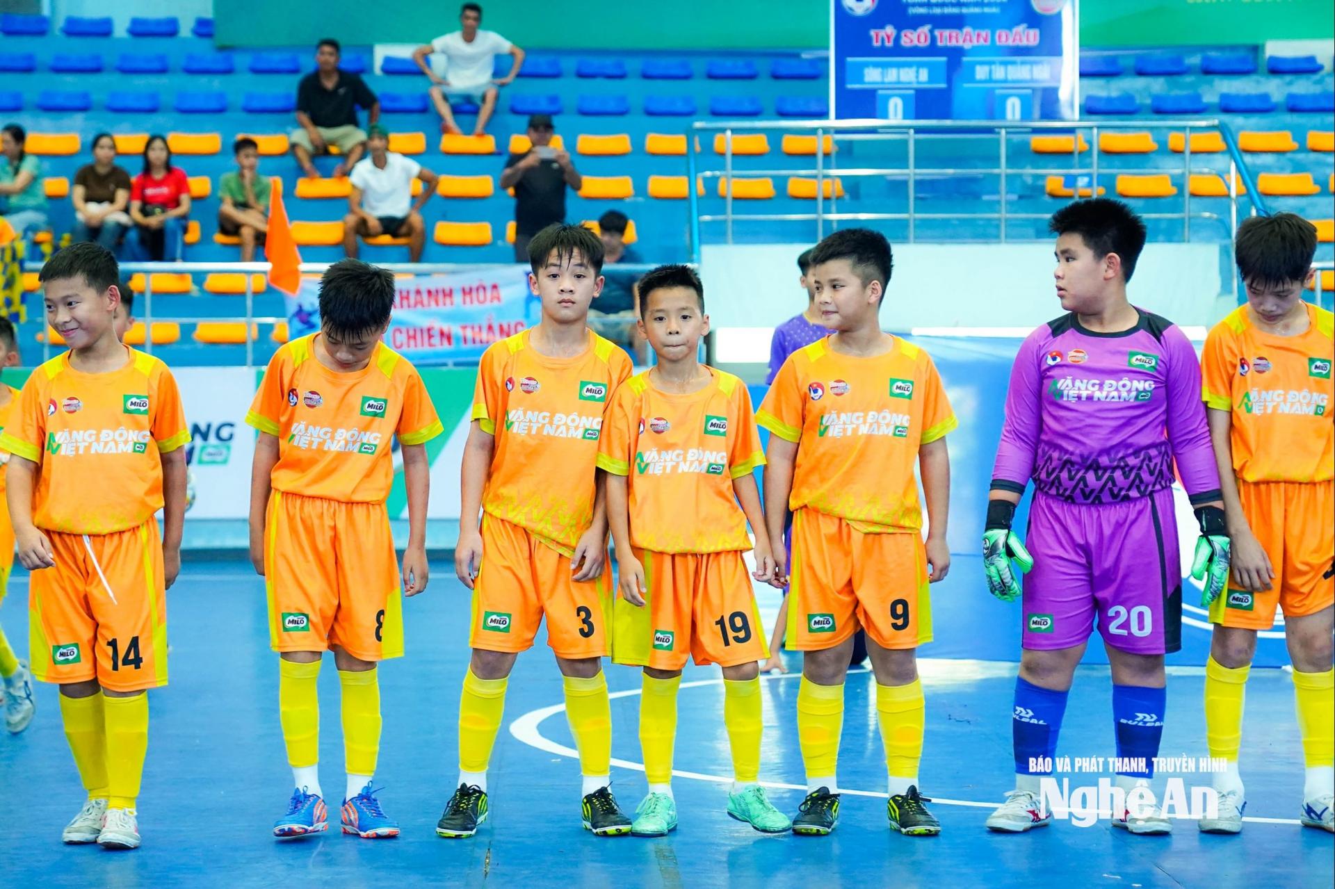 Đội hình của U11 Sông Lam Nghệ An được thường xuyên sử dụng tại vòng loại U11 Quốc gia 2026. Ảnh: Sỹ Hiếu