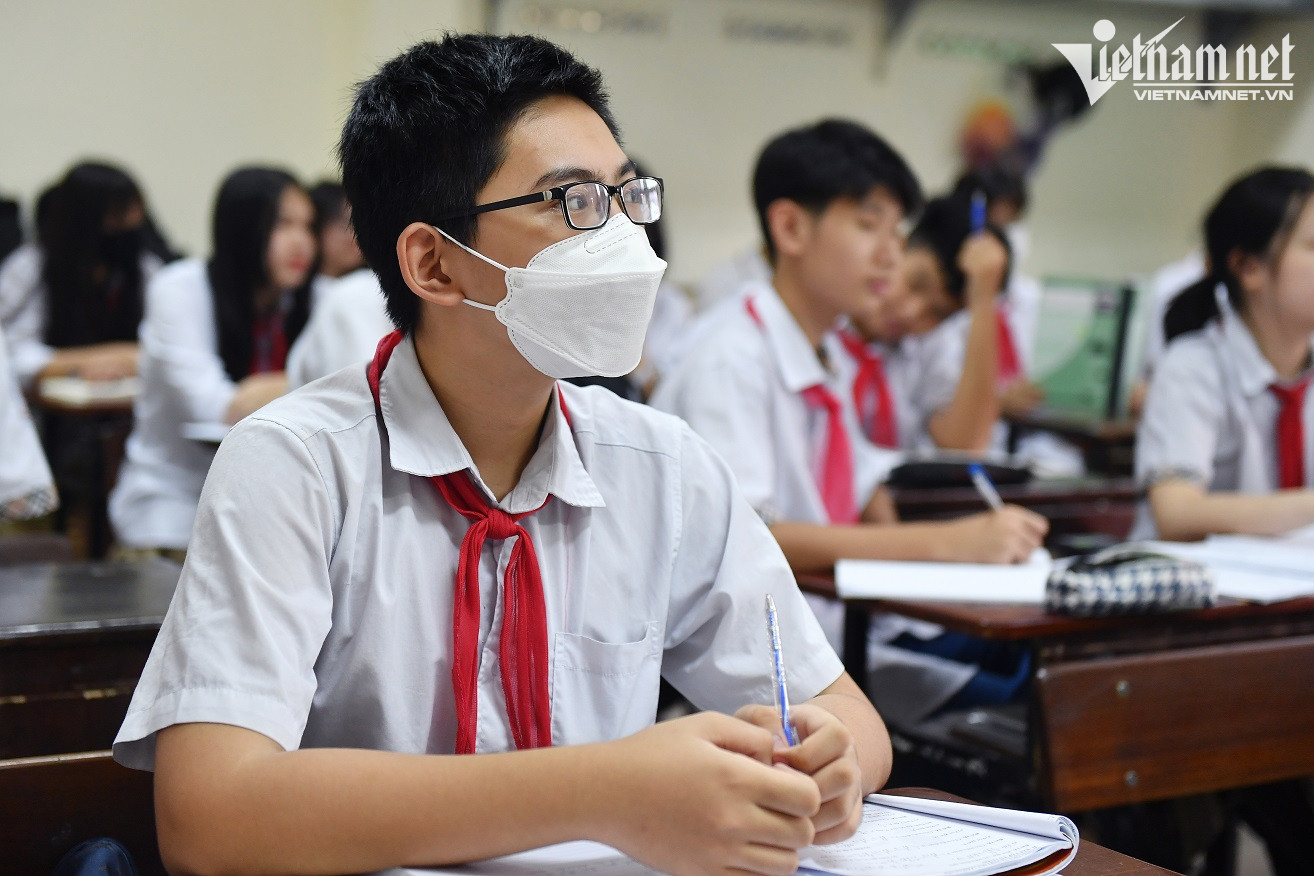 Học sinh tại một lớp học ở Hà Nội. 
