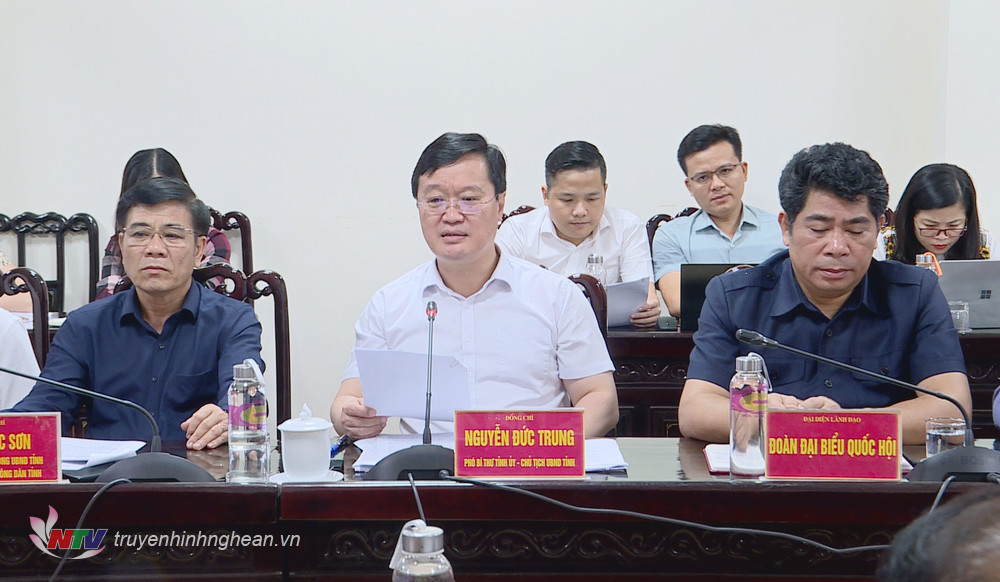 Chủ tịch UBND tỉnh Nguyễn Đức Trung phát biểu kết luận vấn đề công dân nêu.
