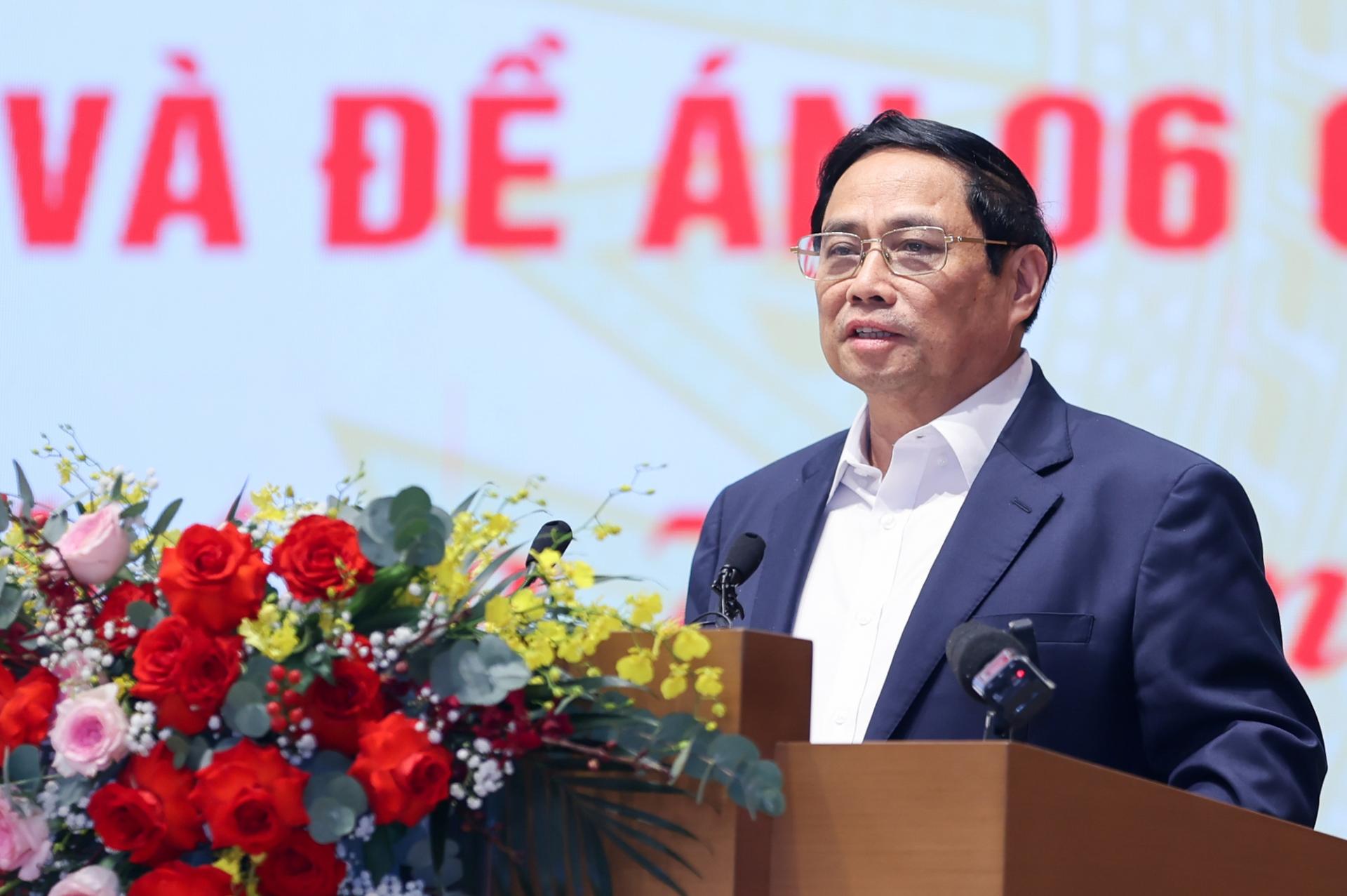 Thủ tướng Phạm Minh Chính phát biểu kết luận Hội nghị. Ảnh: VGP